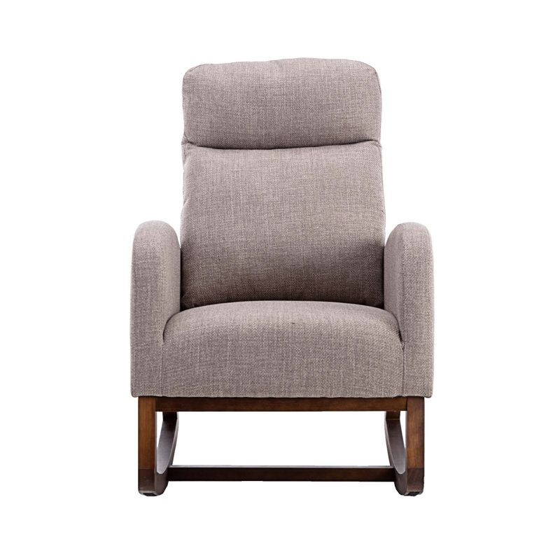Chaise berçante Jonnita, Tissu de polyester gris