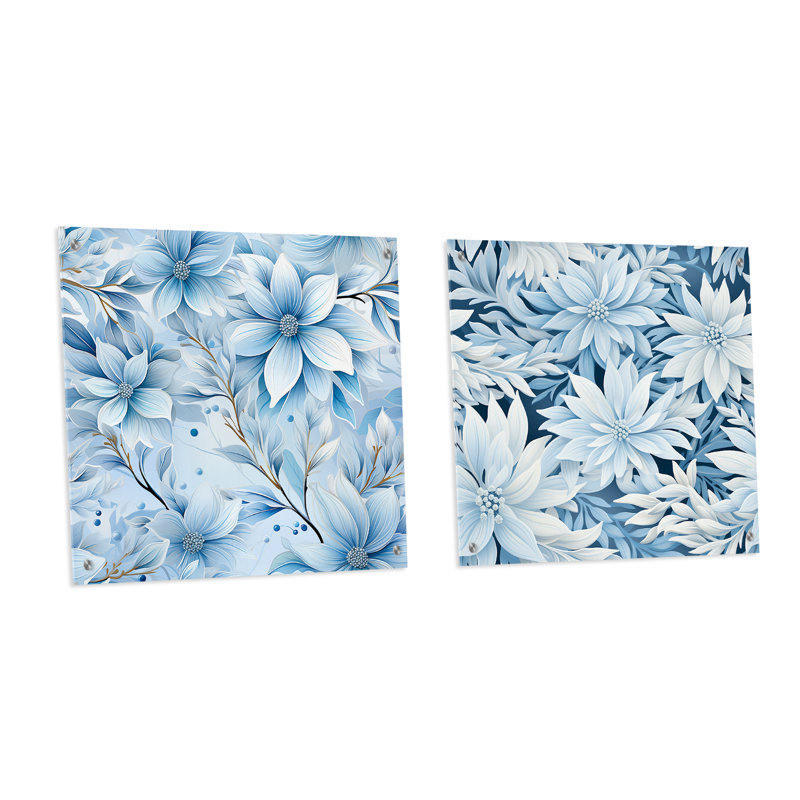 Bezons - Ensemble de 2 art mural en verre acrylique, H 36 po x l 73 po