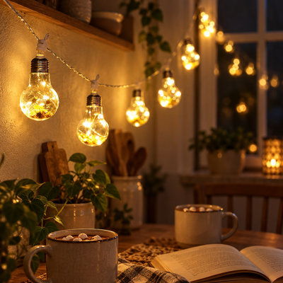 16.4ft LED String Lights, Vintage Edison Bulbs, Battery & USB Operated