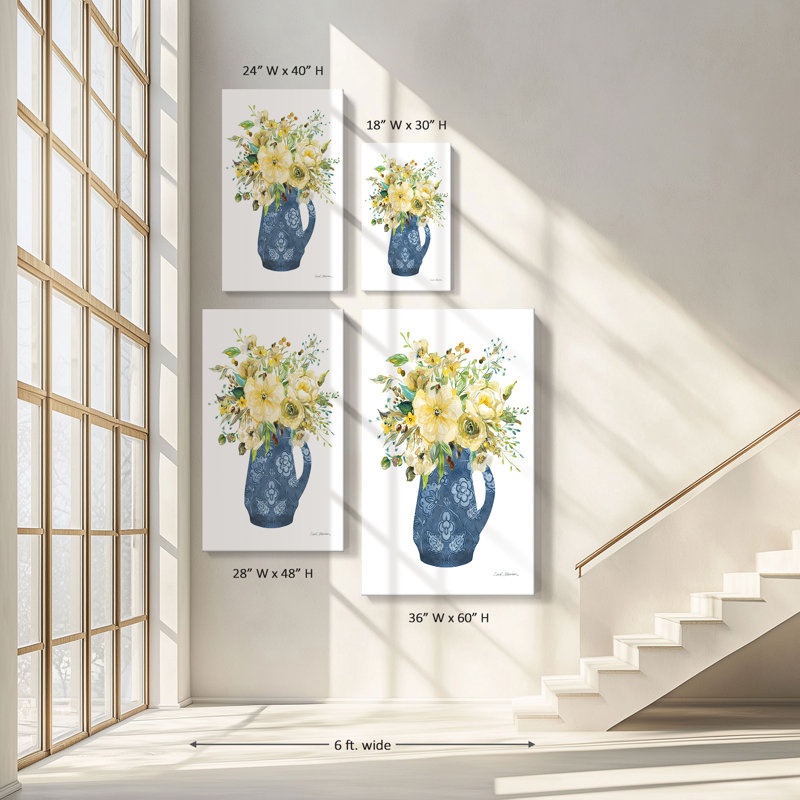 "Sunny Chinoiserie II" par Carol Robinson, reproduction sur toile, H 18 po x l 30 po x P 1 po