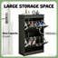 Space-saving Shoe Storage Cabinet, Mdf Black Finish, Modern Design For Narrow Hallways
