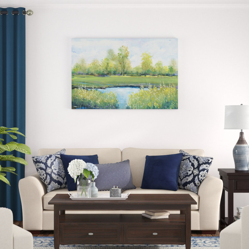 «Tranquil Park II», peinture sur toile, H 32 po x l 48 po