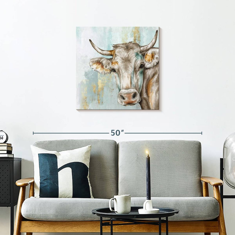 Brampt Headstrong Cow I, 24" H x 24" W