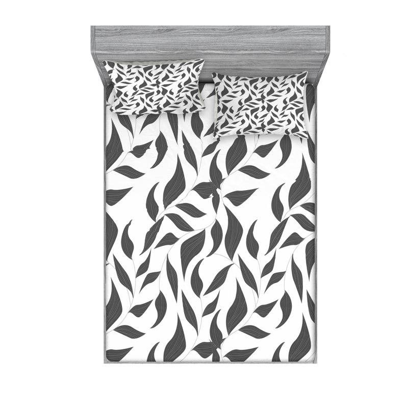 Triangles avec lignes parallèles dans un ensemble de draps rétro minimaliste, Floral