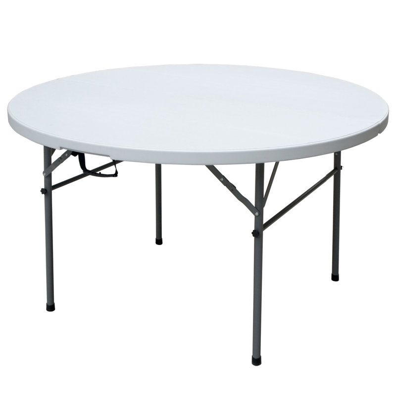 Plastic Circular Fold-in-Half Portable Folding Table, 29'' H X 48'' L