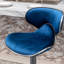 Velours bleu rembourré pivotant de 2 - base en métal chromé robuste à 360 degrés de hauteur de siège ajustable-1409670534