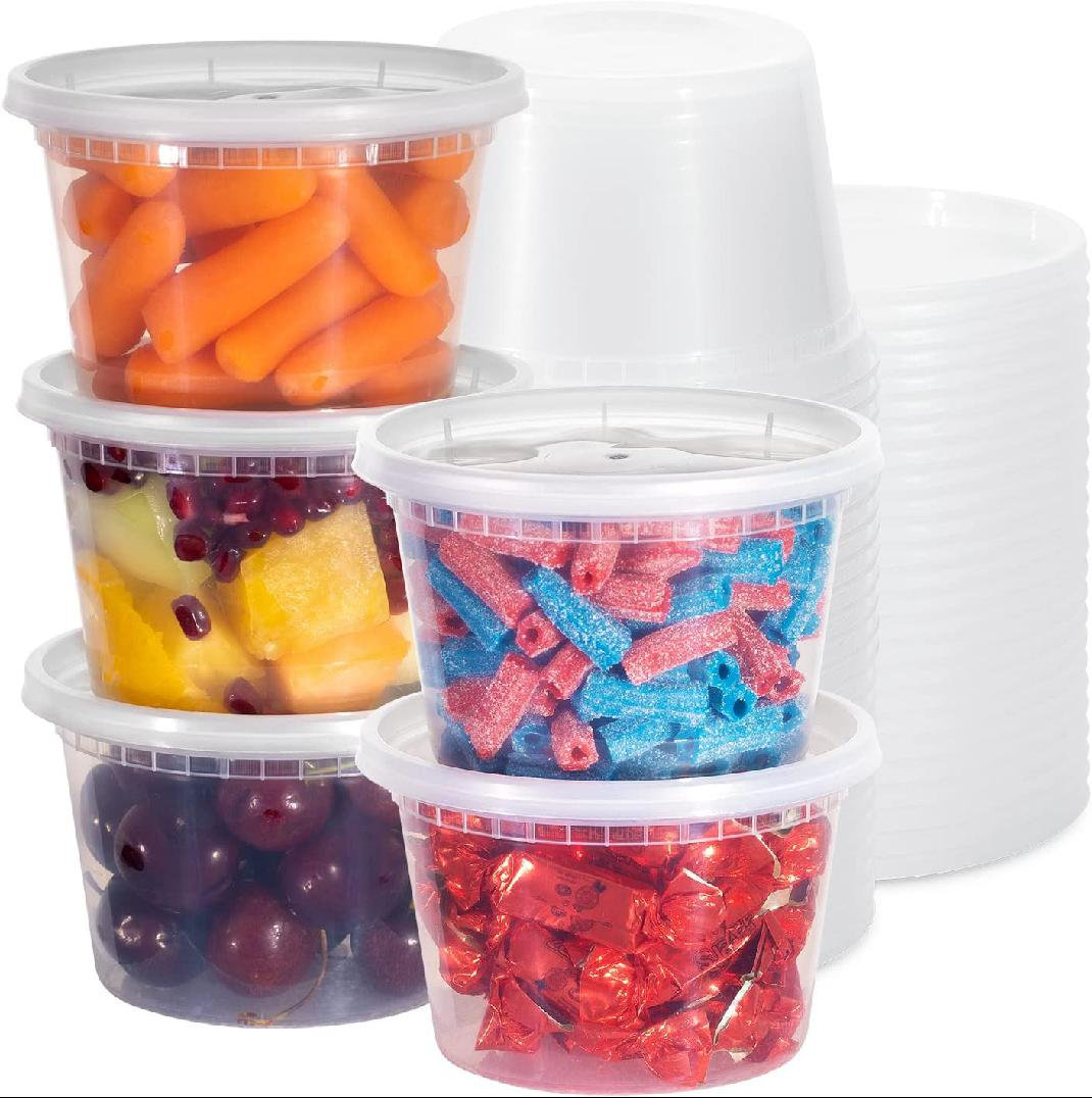 Comfy Package [24 Sets - 32 oz.] Plastic Deli Food Storage Freezer  Containers With Airtight Lids