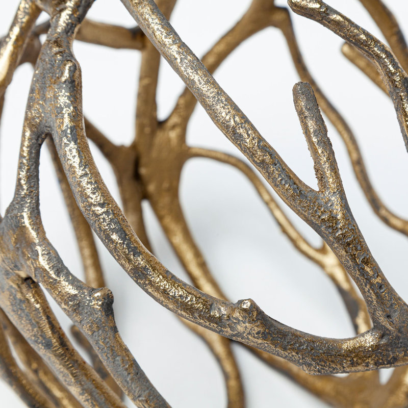 68414 -Sphaira Noir Ii (Large), Gold, 4.75" H x 4.75" W x 4.75" D