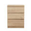 Table de chevet moderne à 3 tiroirs sans poignée avec mécanisme d'ouverture par pression, table de chevet en bois naturel de 19,7 po avec plateau épaissi et glissières en métal silencieuses, armoire de rangement compacte pour la chambre à coucher-106669858