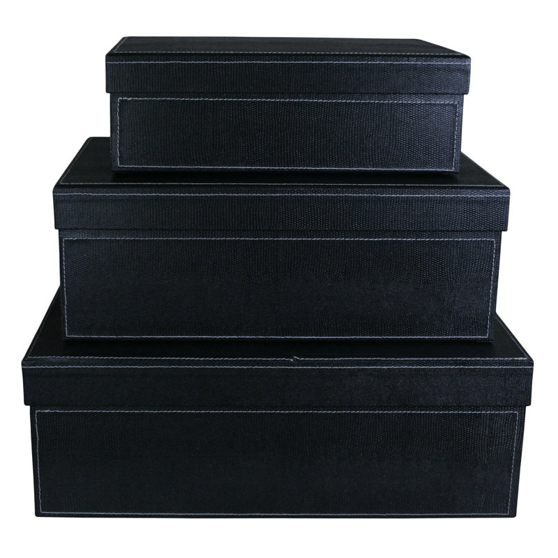 Boîte de rangement en carton Limon 3 , Noir