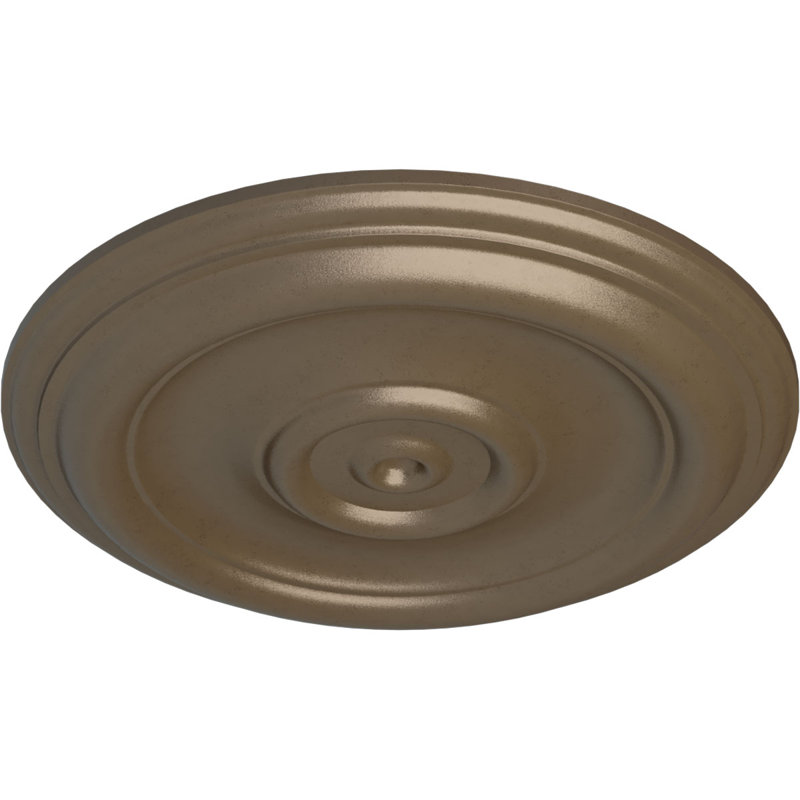 Médaillon de plafond traditionnel Endurathane, DO 12 po x P 1 po (convient aux auvents jusqu'à 2 3/4 po), fini argent chaud peint à la main