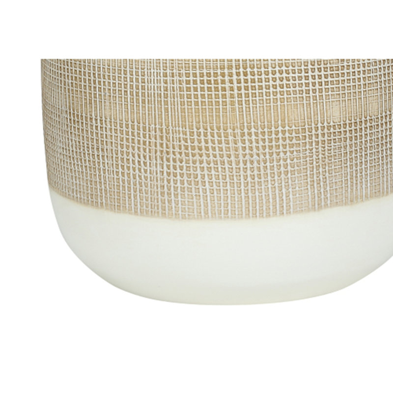 Lampe de table 27 po contemporaine en céramique crème avec abat-jour beige pour une ambiance élégante