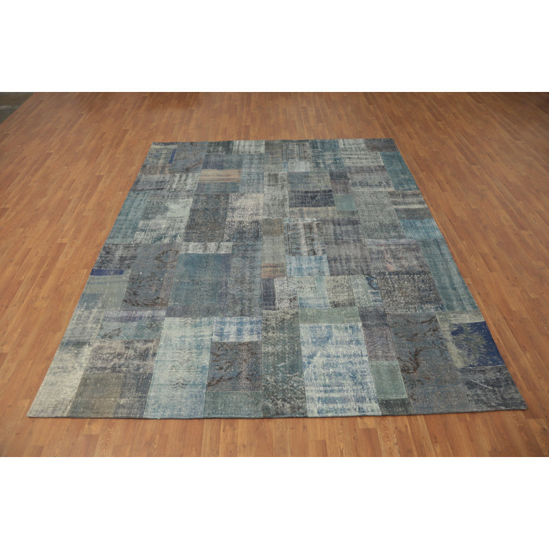 Geometric Patchwork Distressed Area Rug 8x10