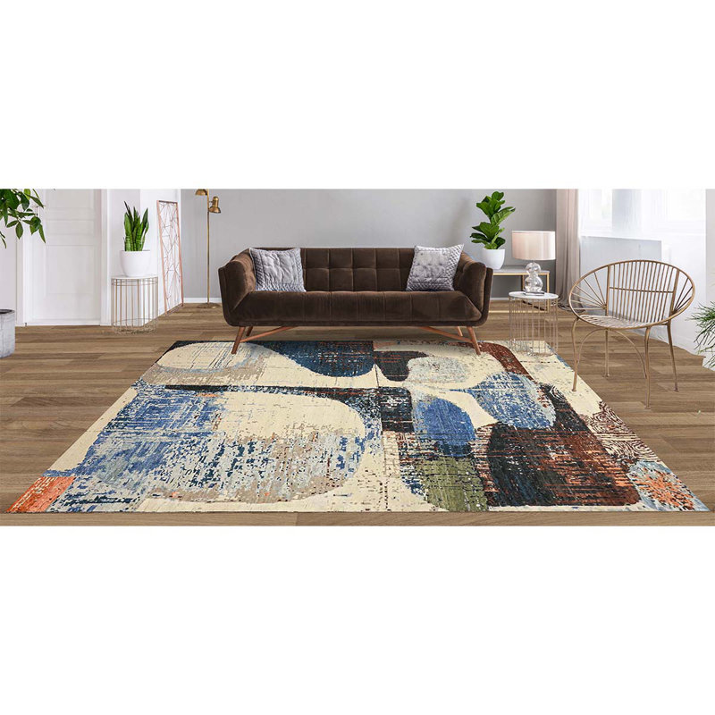 CASKJC705IVBR Abstract Area Rug, Rectangle 9' x 12'