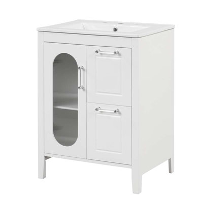 24 meubles-lavabos simples avec lavabo en blanc