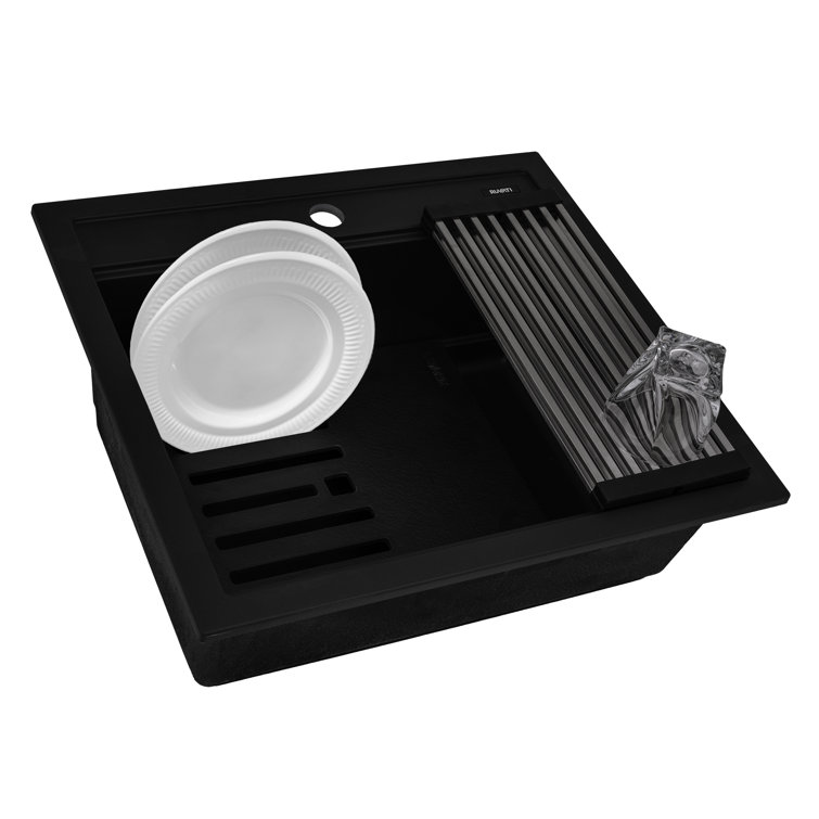 Ruvati 23-inch epiCube Granite Composite Workstation Drop-in Topmount Wet Bar Prep Sink