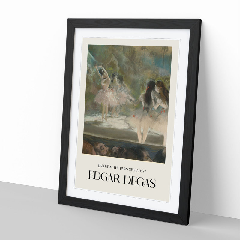 Ballet at the Paris Opera by Edgar Degas - Picture Frame Graphic Art, 36cm H x 27cm W x 2cm D, Black Framed