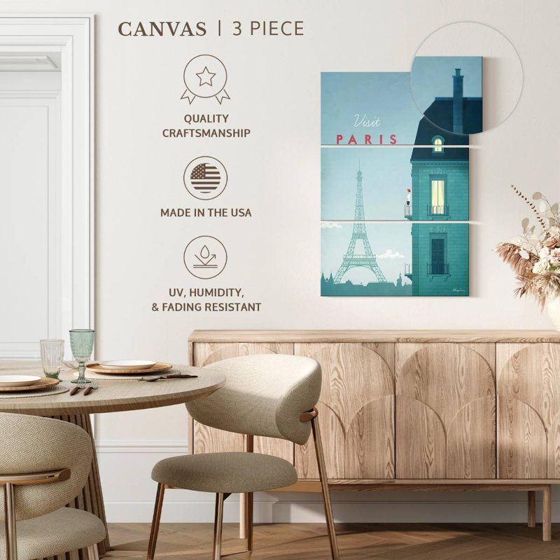 Affiche de voyage rétro Nicci Paris, H 32 po x l 20 po
