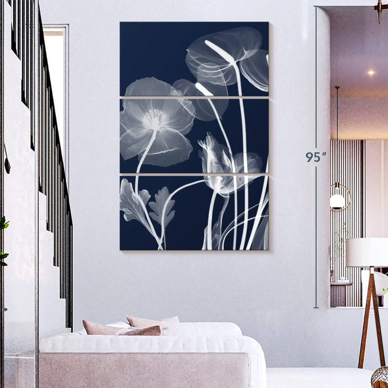 Harnek Navy Flora, 65" H x 42" W