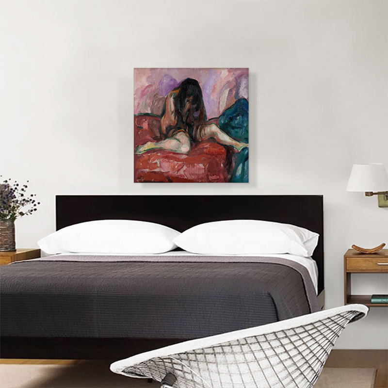 «Weeping Nude» par Edvard Munch, reproduction d'art sur toile tendue, H 26 po x l 26 po x P 0,75 po