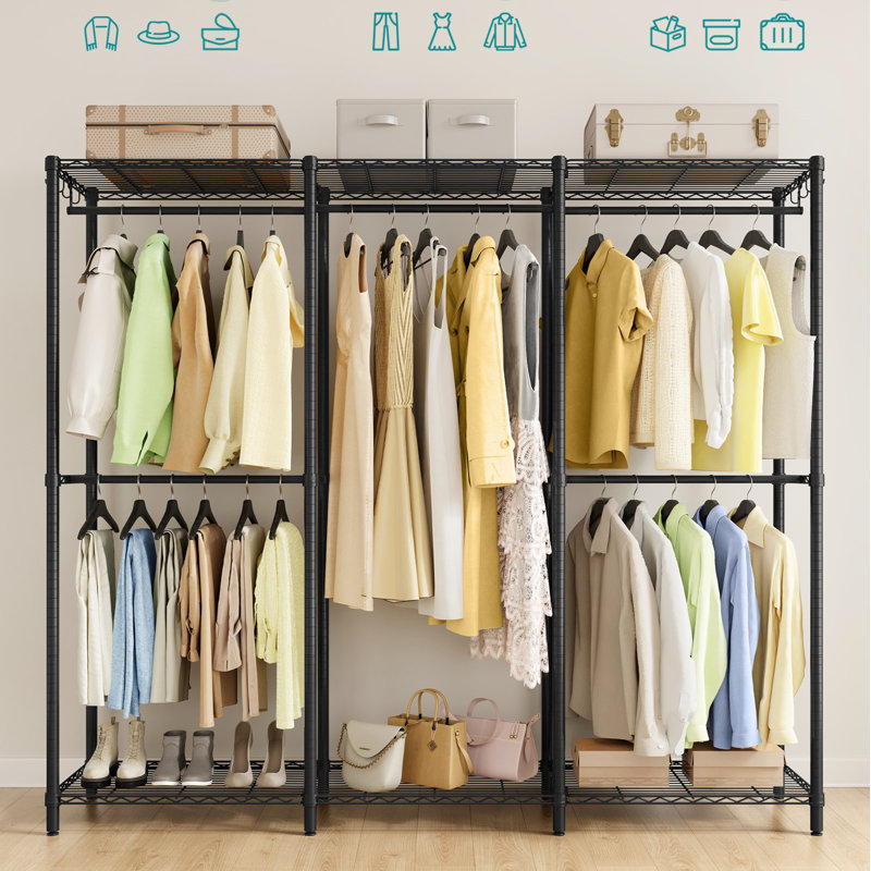 Heavy-duty Garment Rack With Adjustable Storage