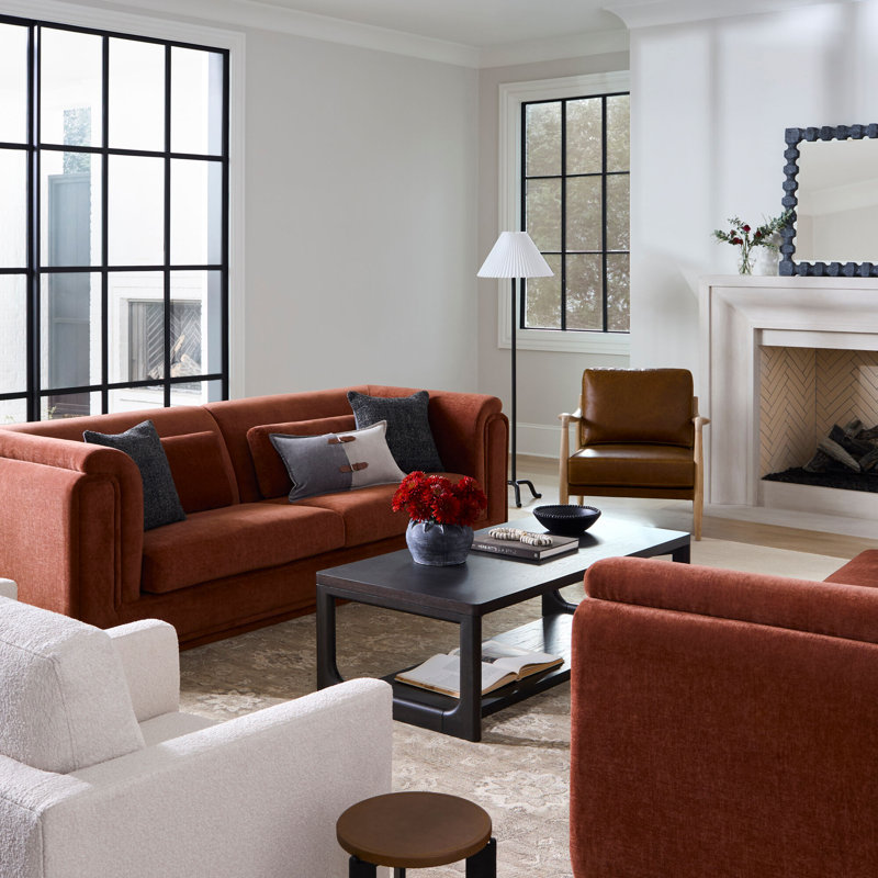Becki Owens x Surya Gaviota Accent Chair, Brown Leather