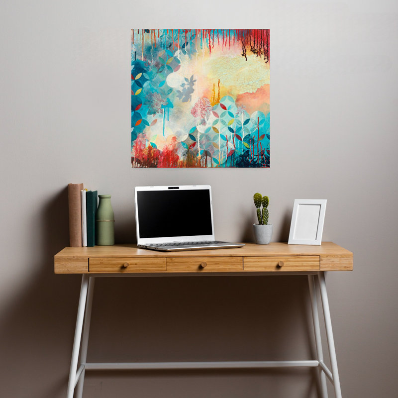Tranquil Eden 2, art abstrait contemporain, H 18 po x l 18 po