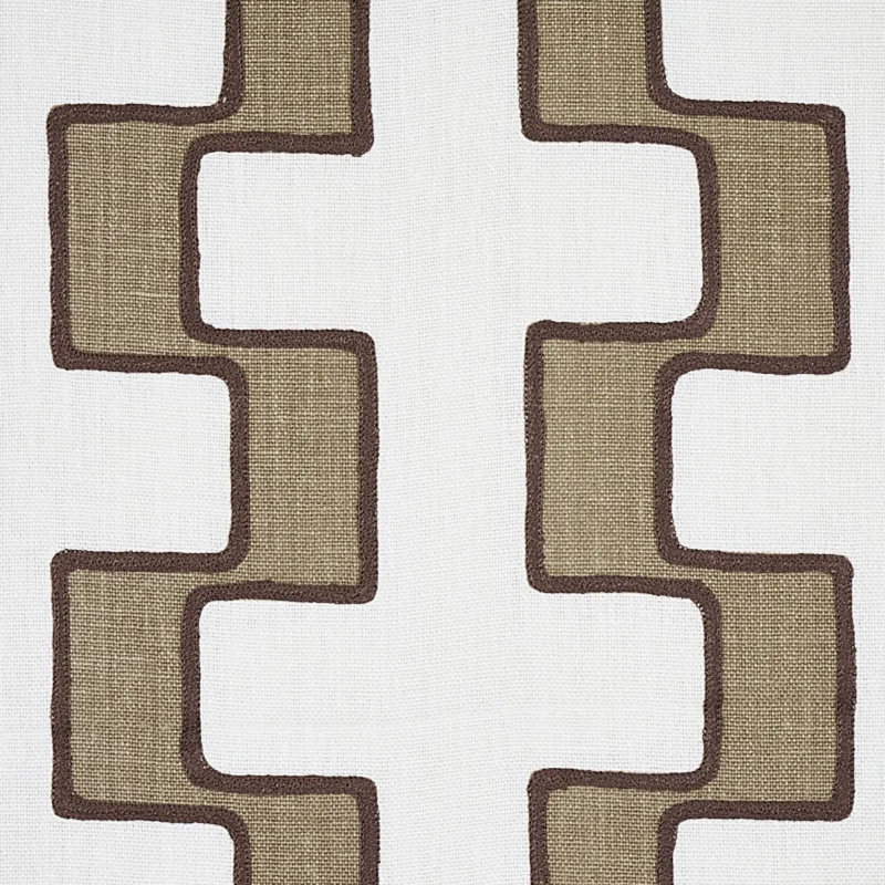 Dixon Embroidered Print Linen Fabric, Neutral