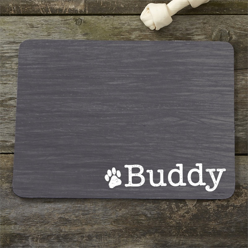 Pet Initials Personalized Pet Food Mat, Yes