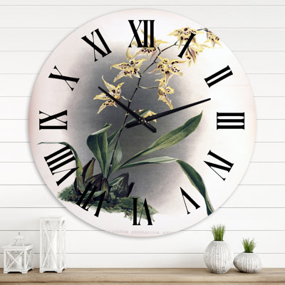 Orchidée rétro - horloge murale traditionnelle