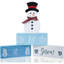 Décorations de blocs de bois d'hiver - bois naturel / accents blancs - bonhomme de neige et décor «Let It Snow» / plateau rustique à niveaux et manteau de cheminée