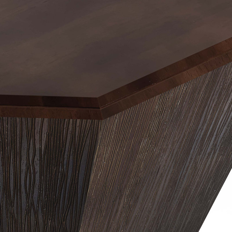 Table basse 31,5 "octogonale en bois d'hévéa, Noyer