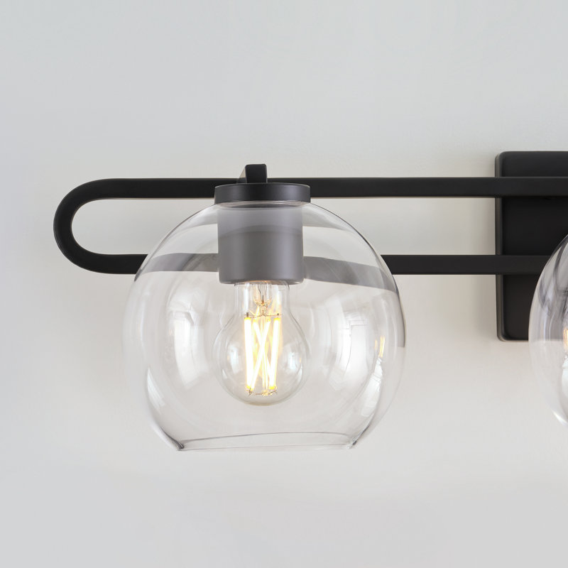 Midnight Black 3-Light Dimmable Glass Vanity Fixture