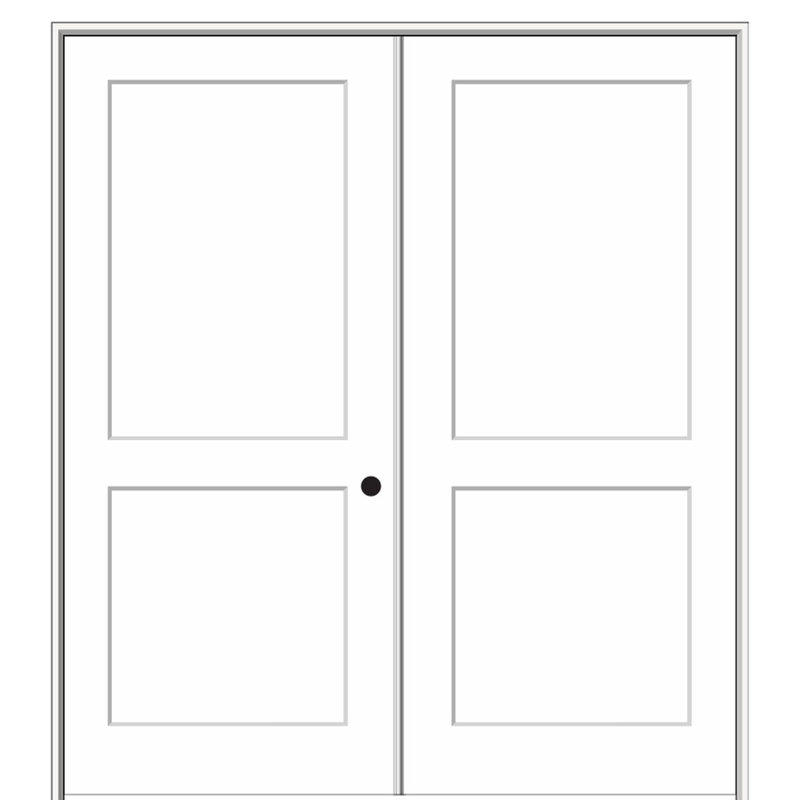 Porte standard pré-suspendue en bois manufacturé à panneau massif, 62 po x 81,75 po