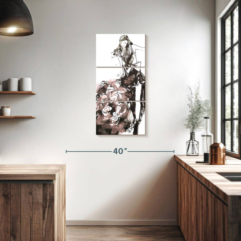 Robe pivoine, H 38 po x l 18 po
