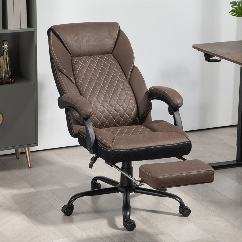 Fauteuil de bureau brun foncé avec repose-pieds - inclinable et ergonomique pour une grande et grande maniabilité