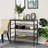 Black Industrial 3-Tier Metal Wood Console Table