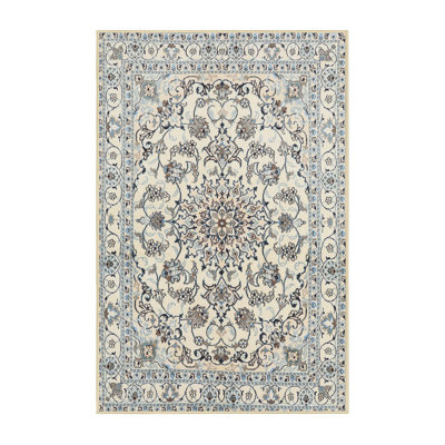 Tapis traditionnel beige / bleu Gelbert
