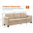 89 Inch Sofa, Oversized 3 Seat Sofa, Chenille Fabric Upholstered Sofa With Wide Armrest And Removable Cushion-110369825