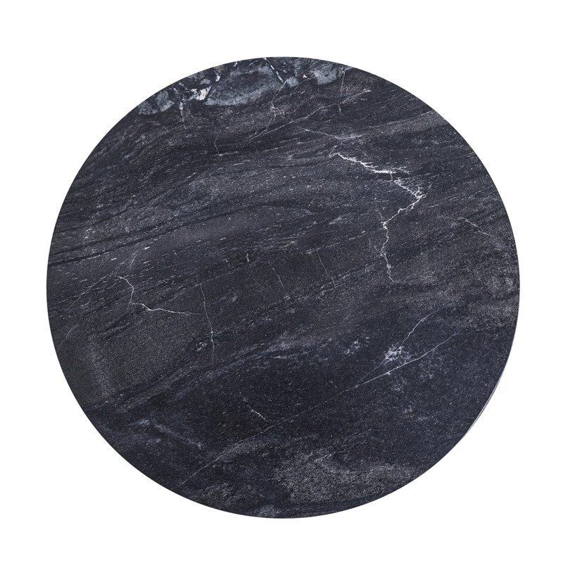 Glacier 18" Accent Table with Lava Marble