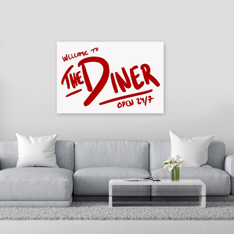 «Retro Diner Sign», impression rétro classique audacieuse, 40" H x 60" W