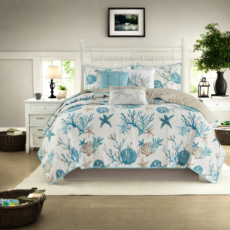 Ensembles de literie en coton de qualité supérieure pour lit double, grand confort côtier moderne