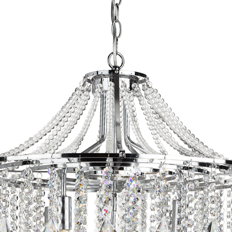 Hetrick 5 - Light Crystal Chandelier, Chrome