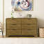 Commode Locke en bois massif, entièrement assemblée, bords arrondis, 6 tiroirs