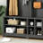 Wood Hall Tree with Metal Hooks, Shoe Storage Cubbies & Bench, Modern Entryway Coat Rack Organizer