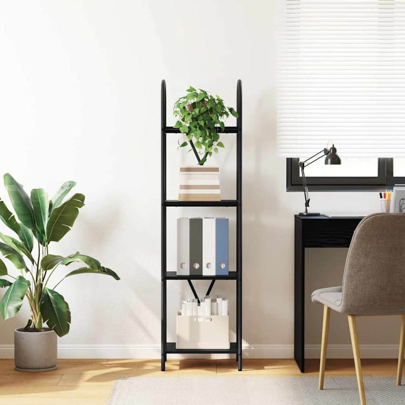  Bookshelf Engineered Wood, (4 Shelves) 146cm. H x 60cm. W x 30cm. D, Black Oak
