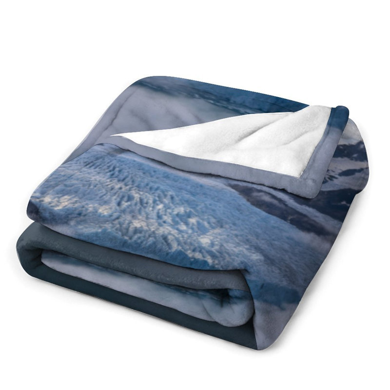 Jeté en flanelle Glacier Ice View, couverture douce et chaude pour salon, 40 po x 50 po
