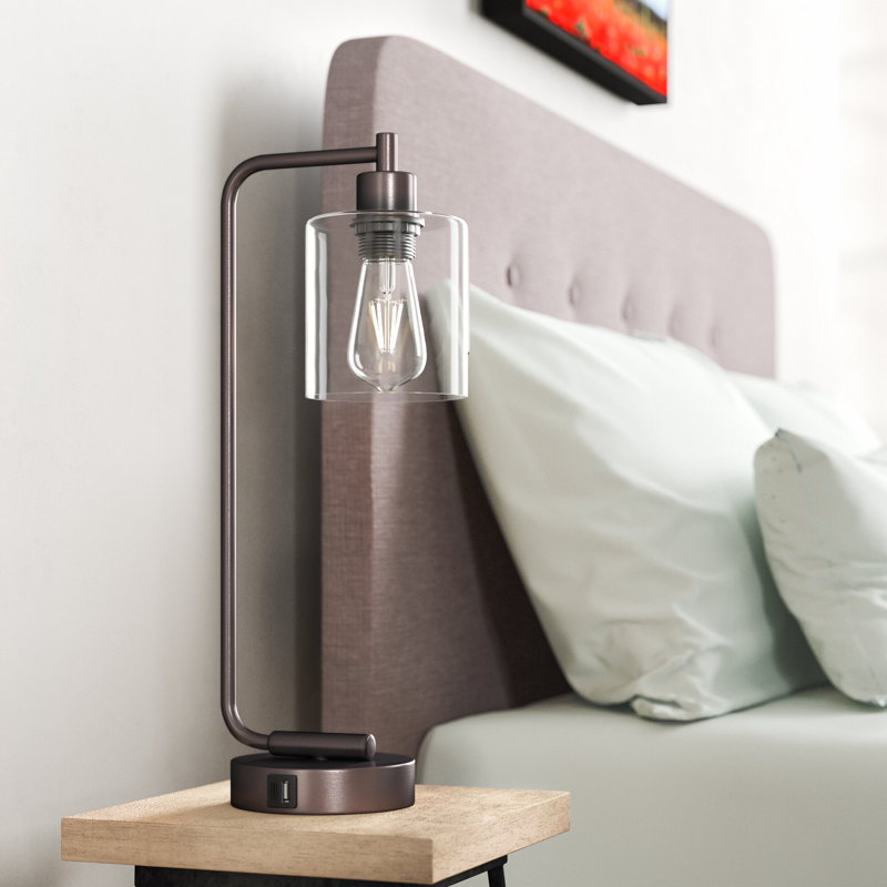 Lampe de table 19 "à intensité variable Graeme Paden avec USB et contrôle tactile, Cuivre rouge antique