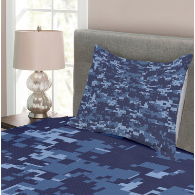 Adhara Navy Microfibre Bedspread Set