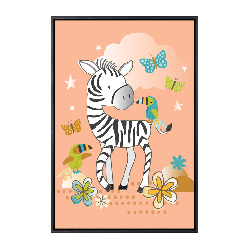 «Jungle Nursery II» par Lisa White boutons - impression d'art graphique, H 26 po x l 18 po x 1,5 po, Pas de tapis